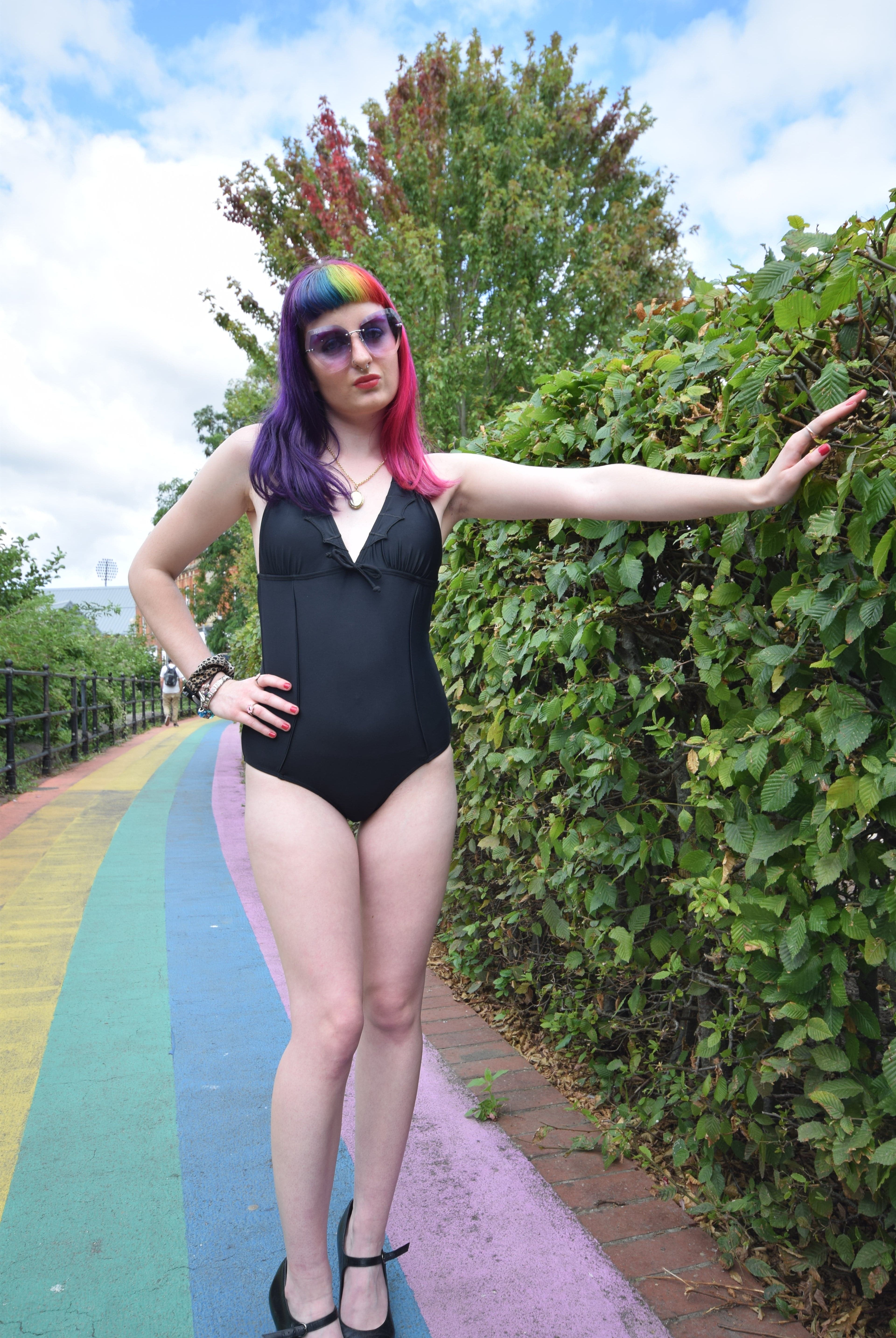 Banned Apparel Swimsuit Bell Tower Bat Halterneck Swimsuit