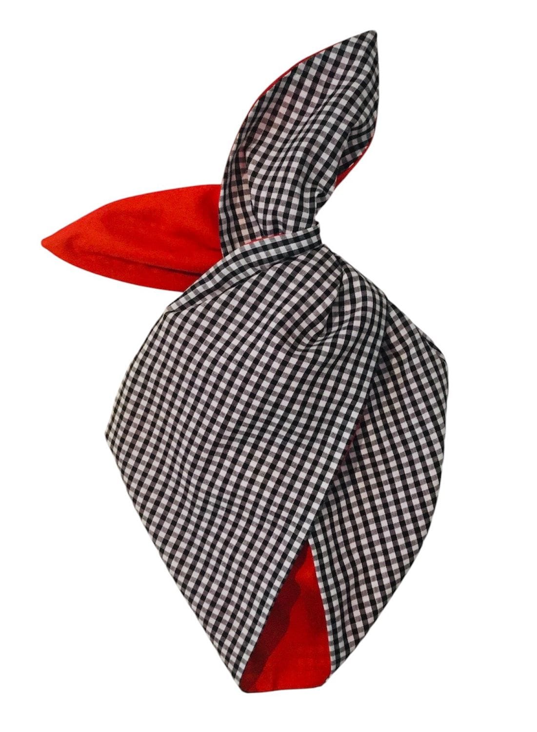 Bebop Boutique Headbands Wired Vintage Style Headband - Black/White Gingham & Red