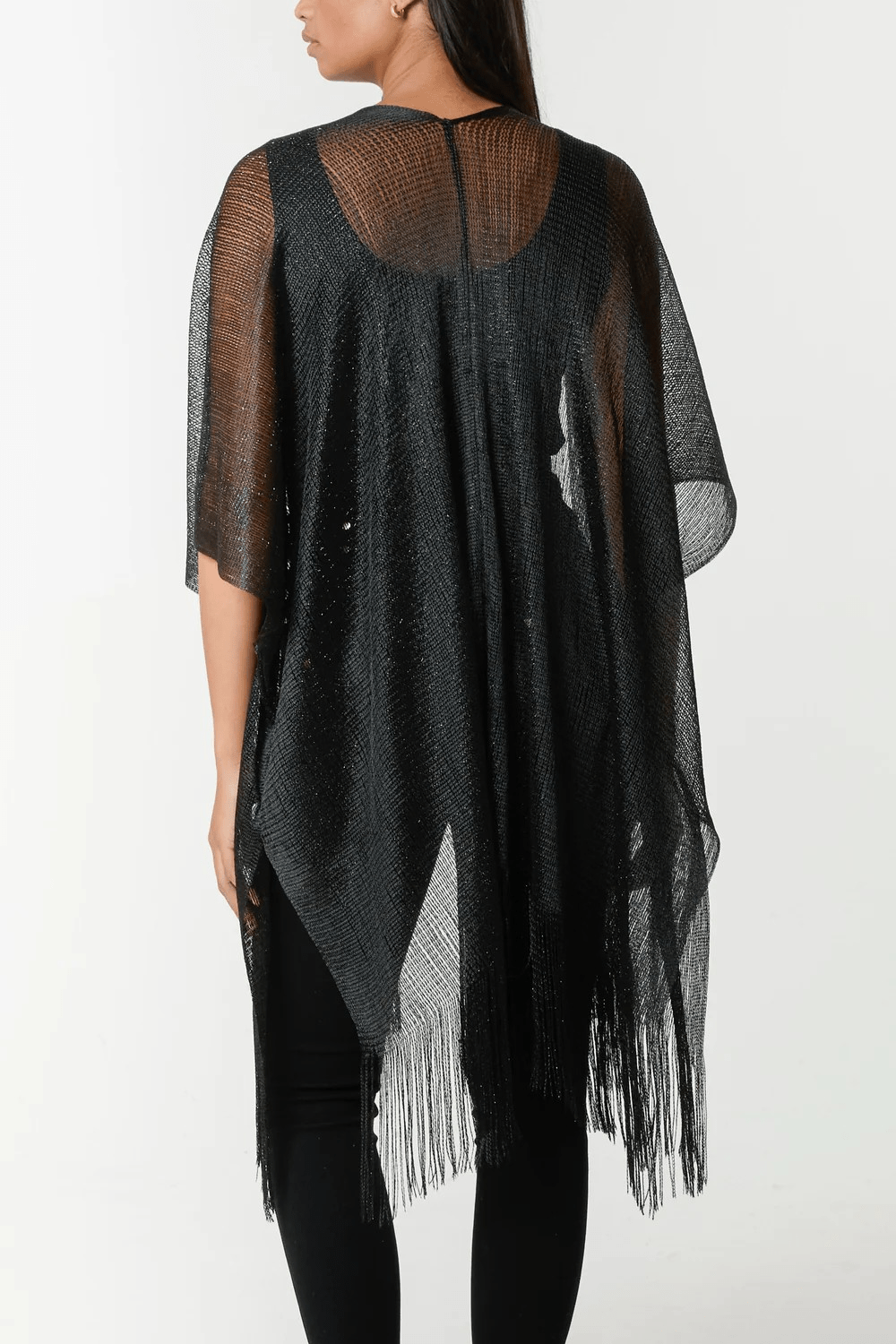 Bettylicious Retro Clothing Lurex Knit Fringe Hem Kaftan