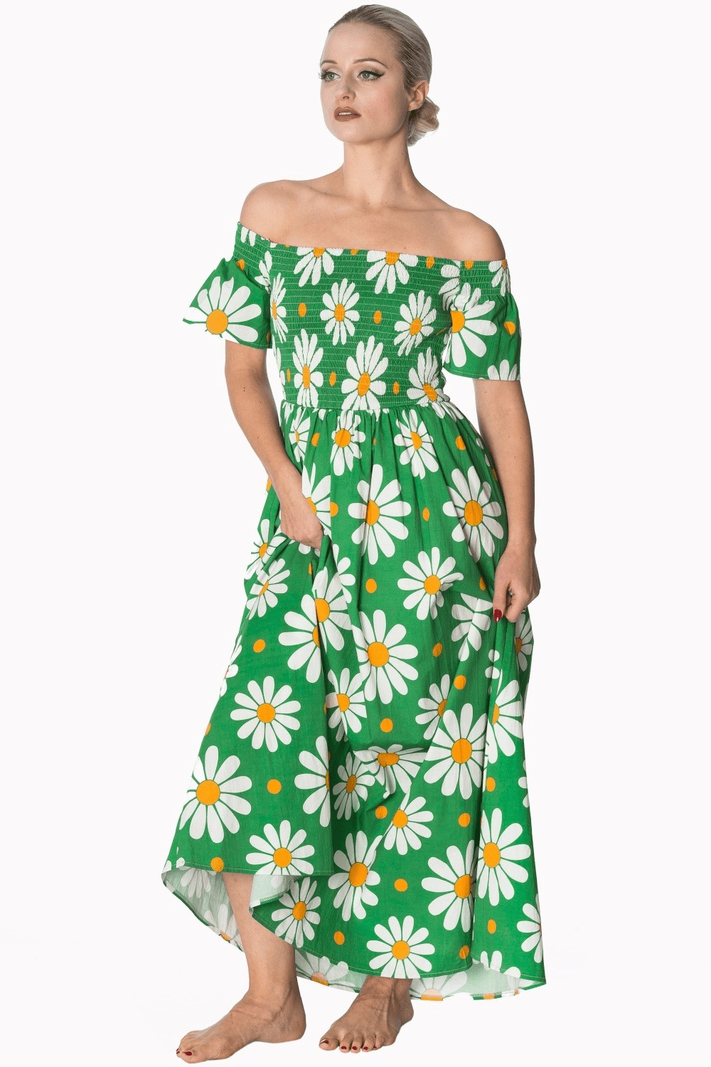 Bettylicious Retro Crazy Daisy Plus Size Maxi Dress