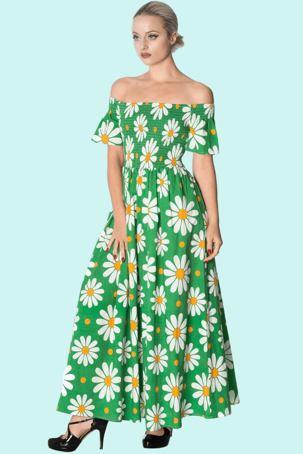 Bettylicious Retro Crazy Daisy Plus Size Maxi Dress