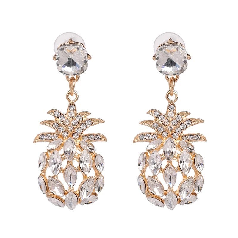 BettyliciousUK Accessories Pineapple Rhinestone Jewelled Earrings