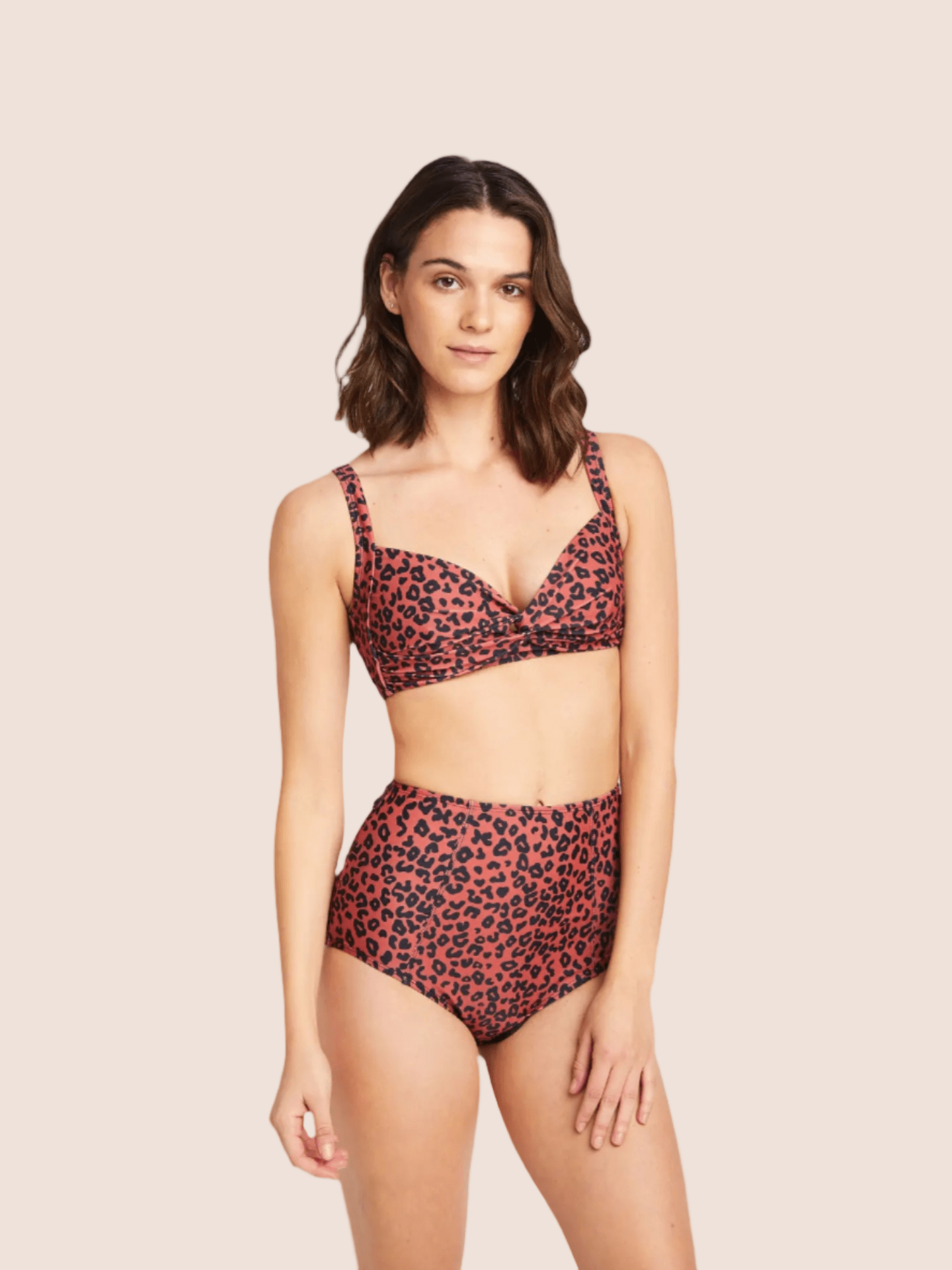 BettyliciousUK Bikini Set Red Leopard Print High Waisted Bikini SET by Marina West Swim