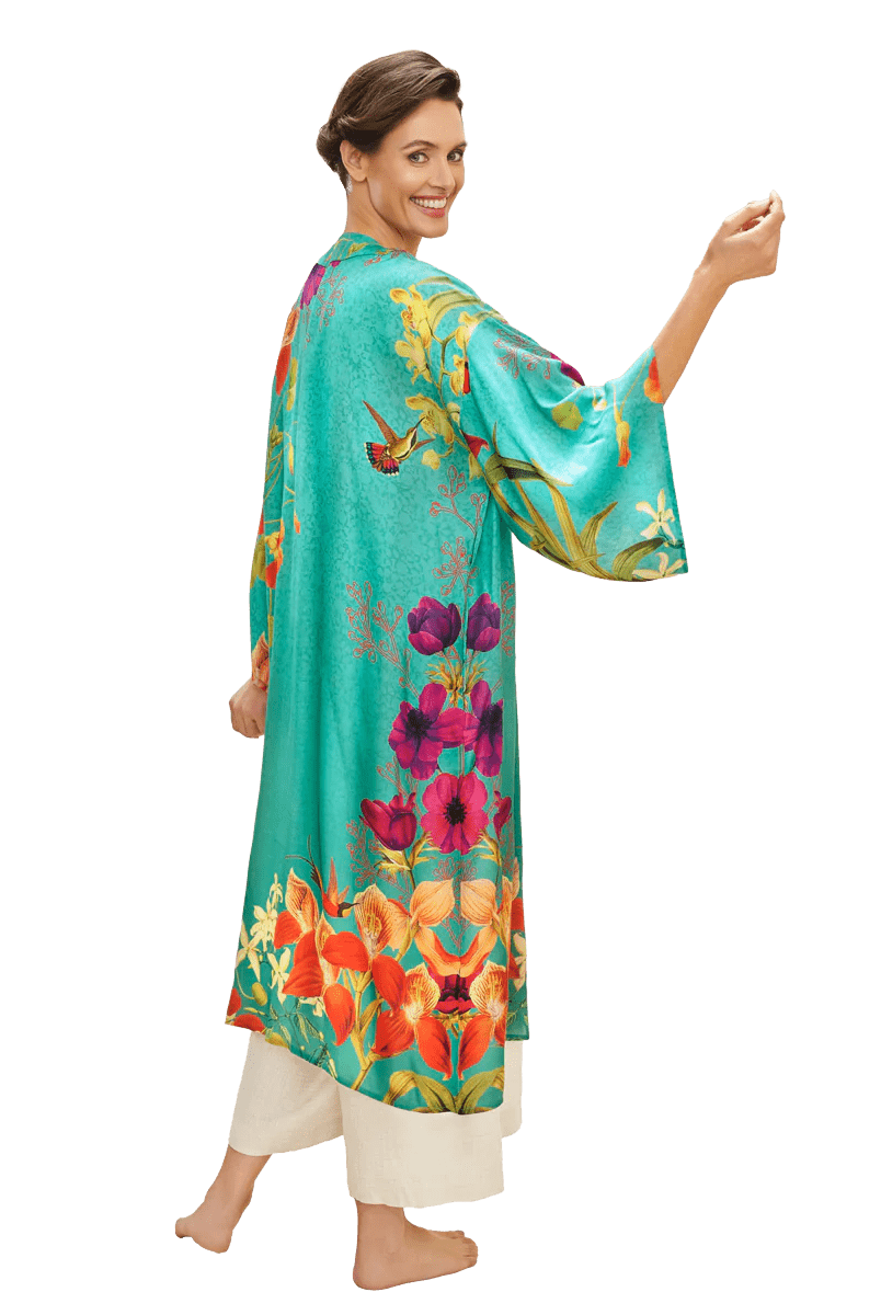 BettyliciousUK Clothing Hummingbird at Dusk Kimono Gown by Powder