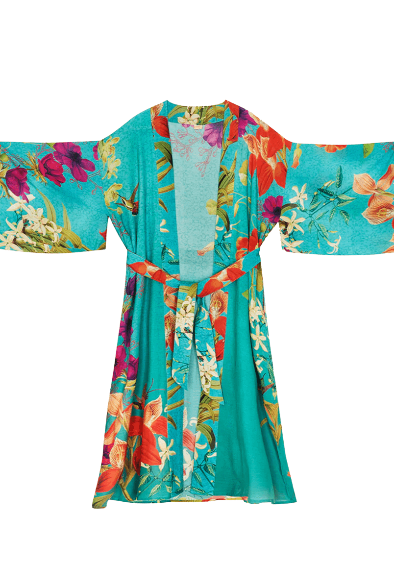BettyliciousUK Clothing Hummingbird at Dusk Kimono Gown by Powder