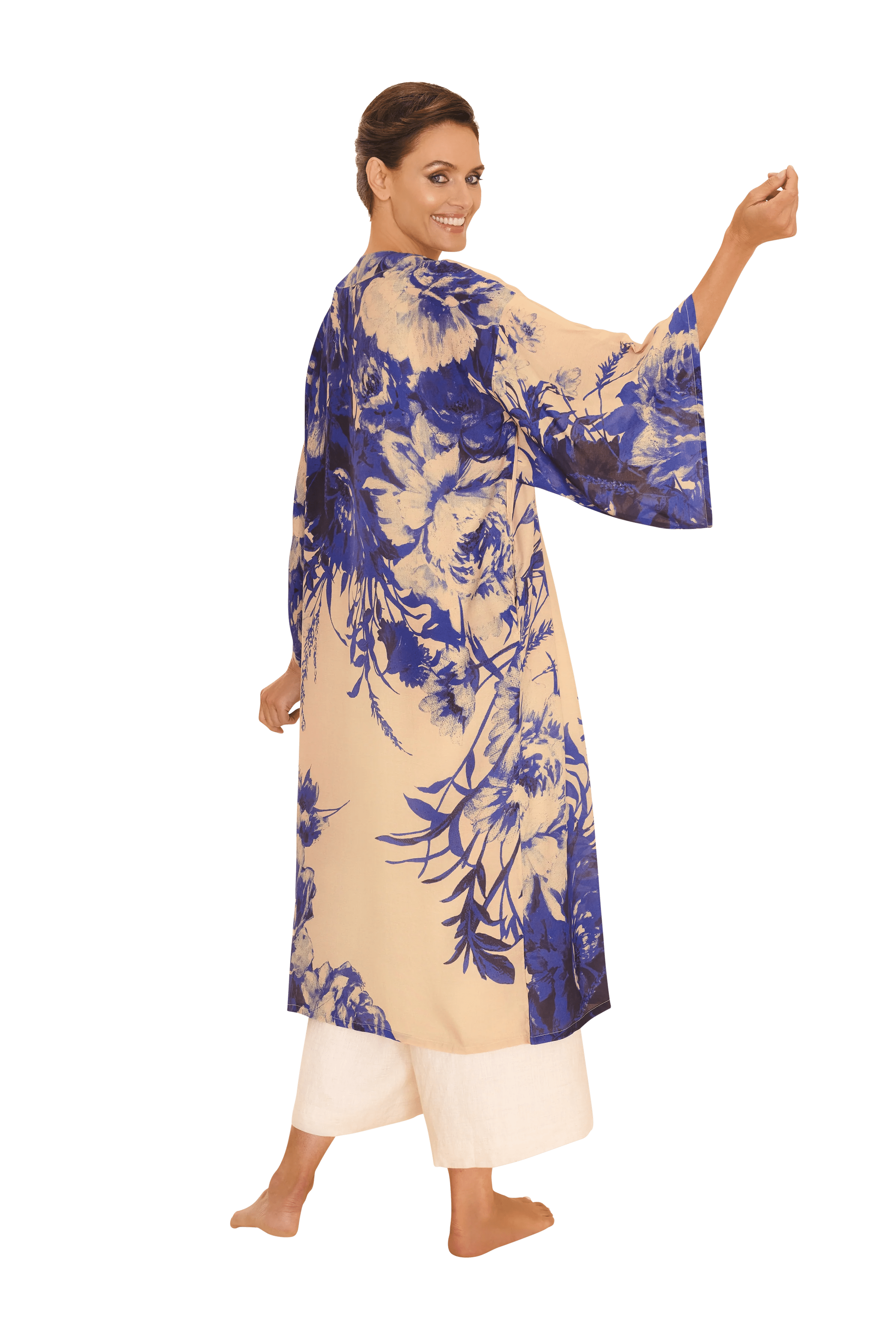 BettyliciousUK Clothing Kimono Gown - China Blue Blooms