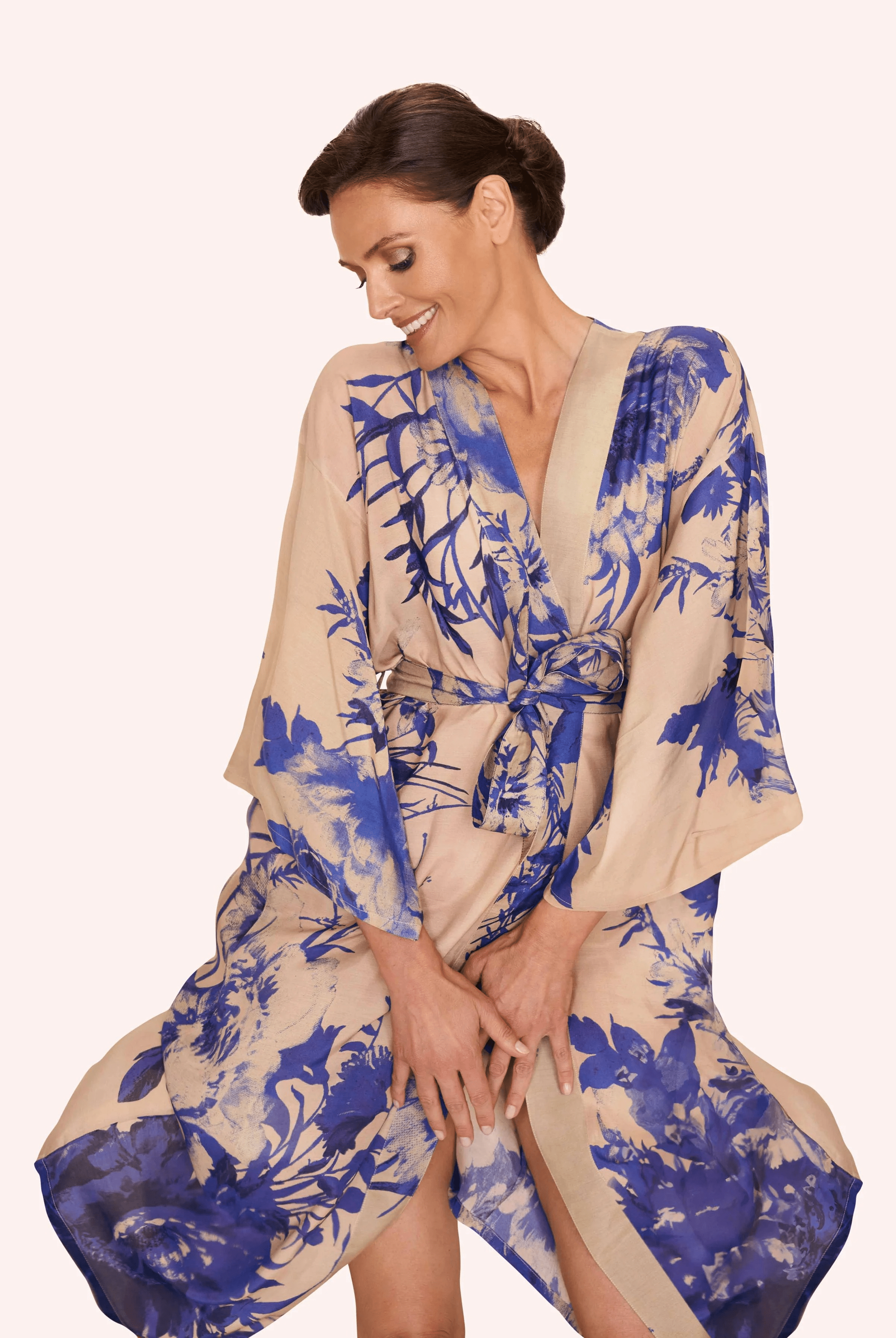BettyliciousUK Clothing Kimono Gown - China Blue Blooms