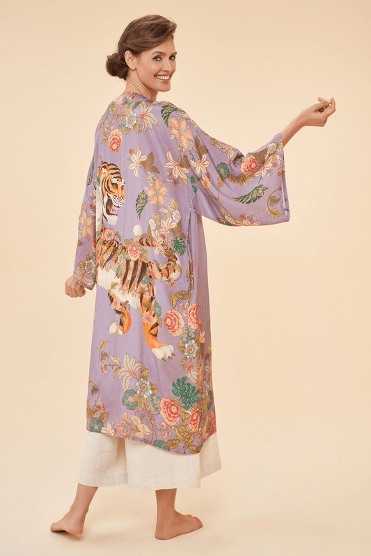 BettyliciousUK Clothing Prancing Tiger Vintage Style Kimono by Powder