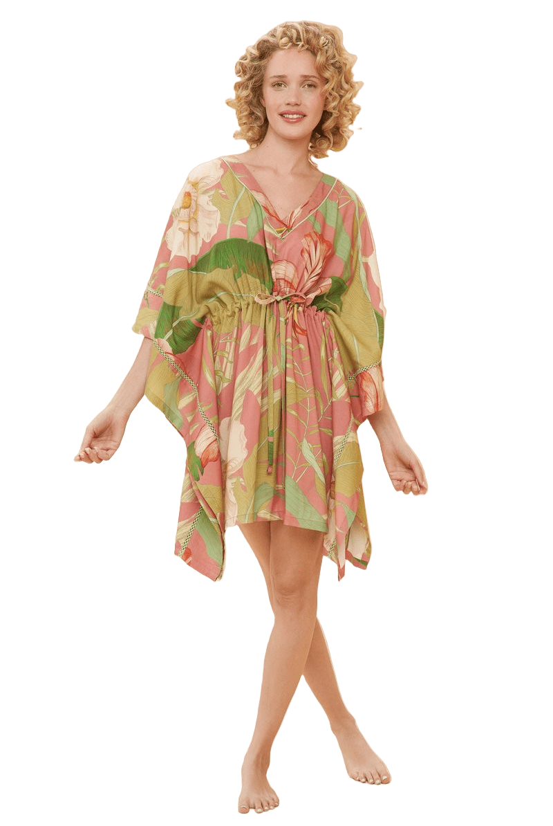 BettyliciousUK Clothing Vintage Style Beach Cover Up - Delicate Tropical, Candy by Powder