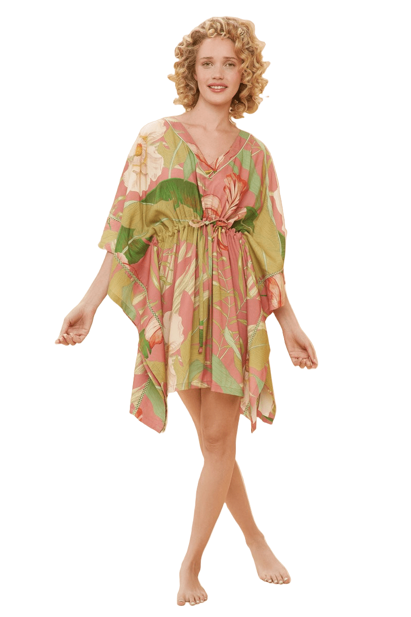 BettyliciousUK Clothing Vintage Style Beach Cover Up - Delicate Tropical, Candy by Powder