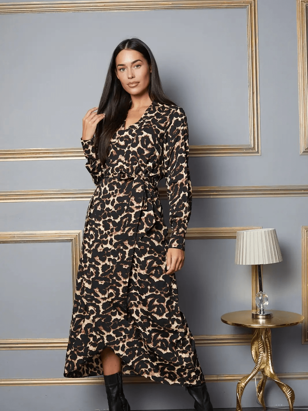 Leopard print wrap dress uk shop