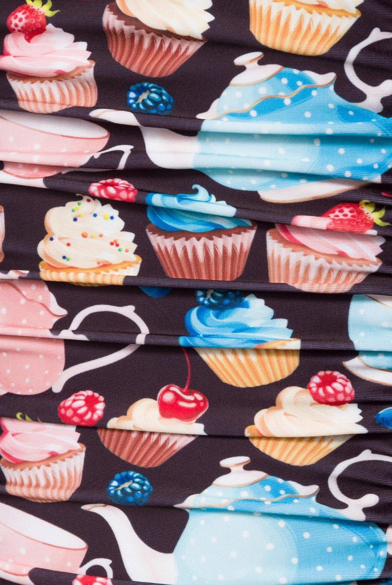 BettyliciousUK Swimdress Belsira Vintage Style Cupcake Print Swimdress