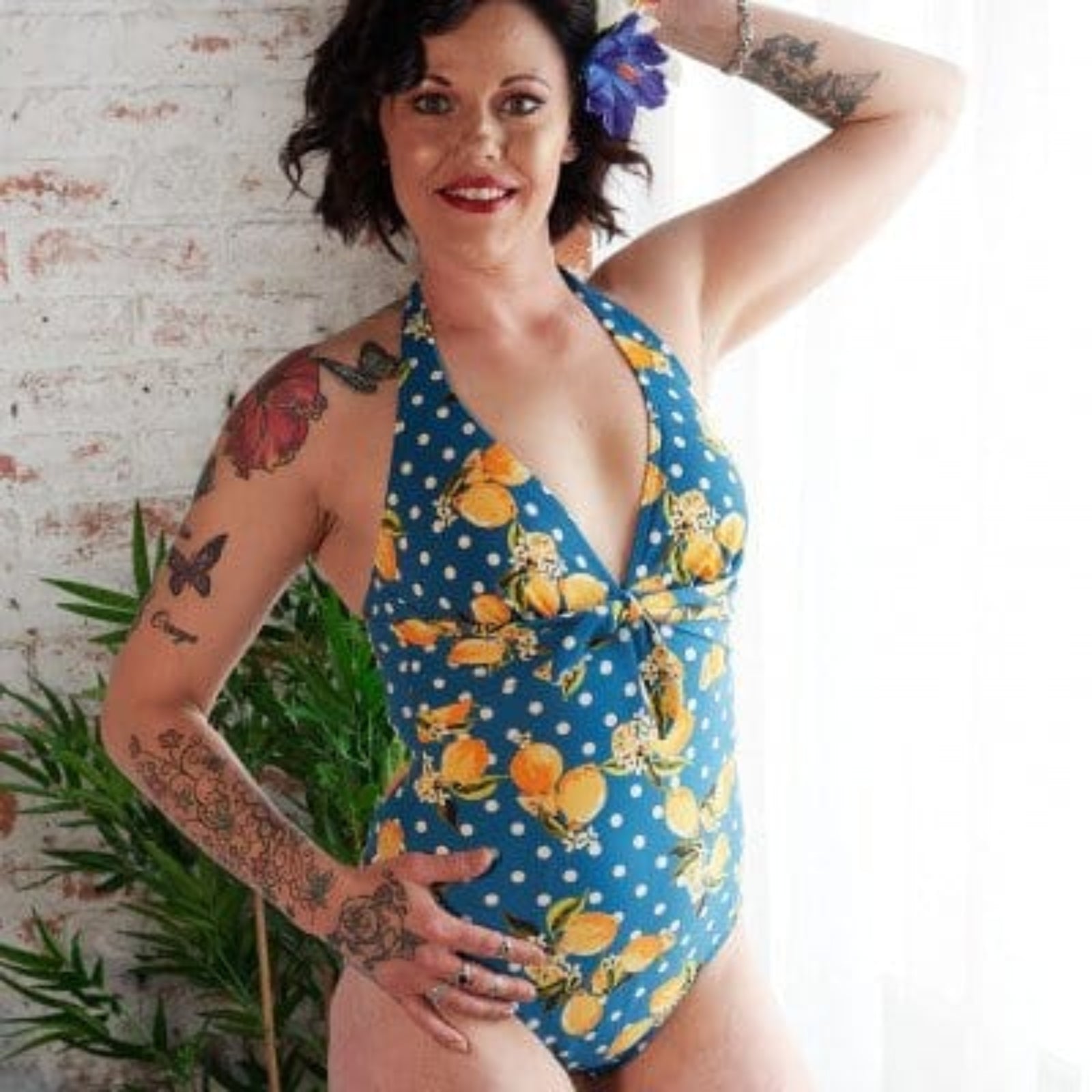 Bettylicious Swimsuit Bettylicious Lemon and Polka Dot Swimsuit