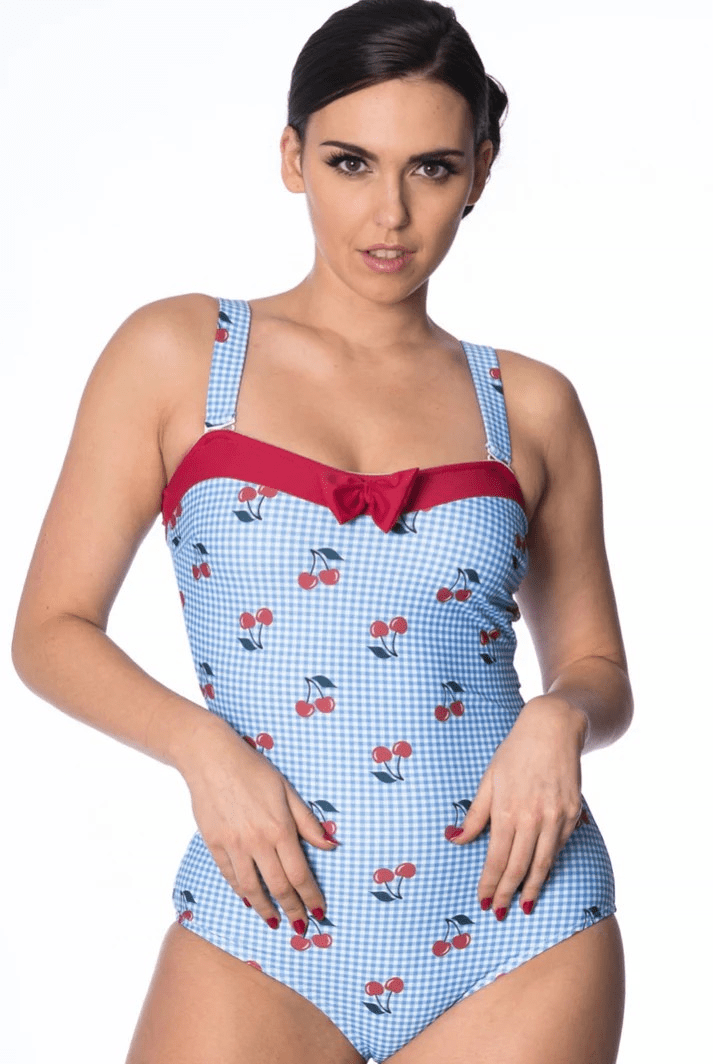 BettyliciousUK Swimsuit Cherry Love Vintage Style Swimsuit by Banned Retro