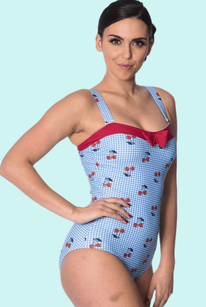 BettyliciousUK Swimsuit Cherry Love Vintage Style Swimsuit by Banned Retro