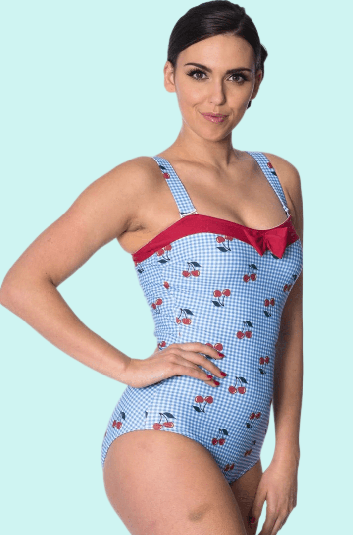 BettyliciousUK Swimsuit Cherry Love Vintage Style Swimsuit by Banned Retro