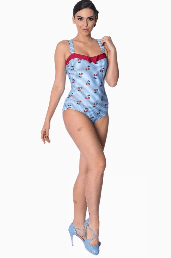 BettyliciousUK Swimsuit Cherry Love Vintage Style Swimsuit by Banned Retro