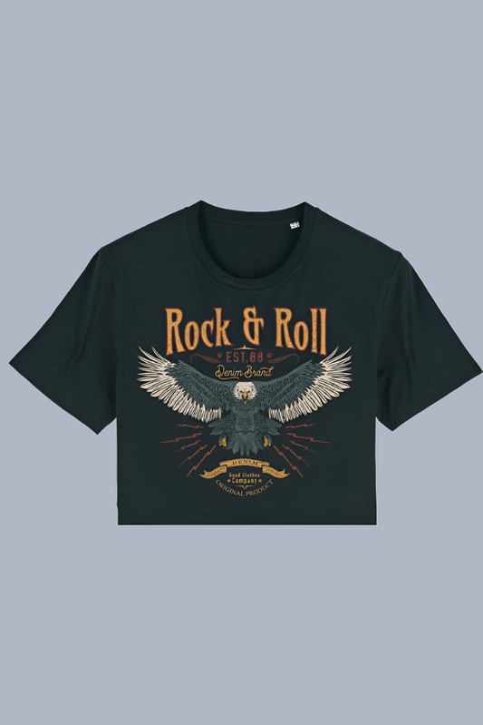 BettyliciousUK T Shirt Rock and Roll Eagle Cropped T-Shirt