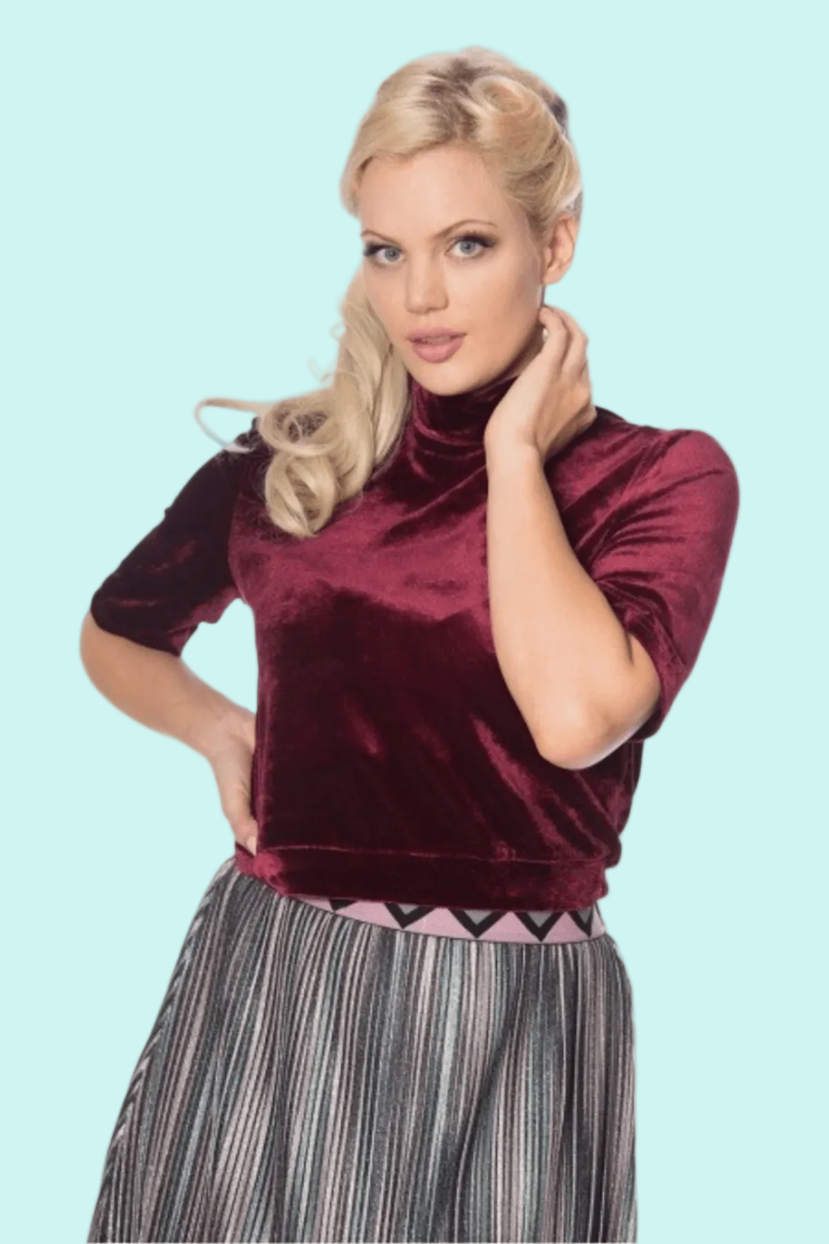 BettyliciousUK Top Velour Vintage Style Turtle Top by Banned Apparel