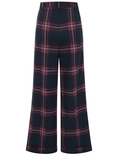 BettyliciousUK Trousers Collectif Baylee Vintage Style Wide Leg Check trousers