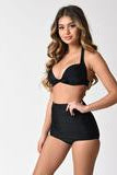 BettyliciousUK Unique Vintage All Black Monroe Bikini Top