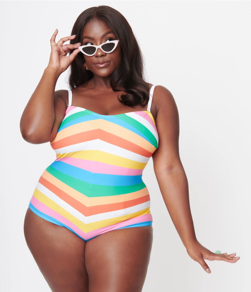 Unique Vintage Pride Rainbow Swimsuit