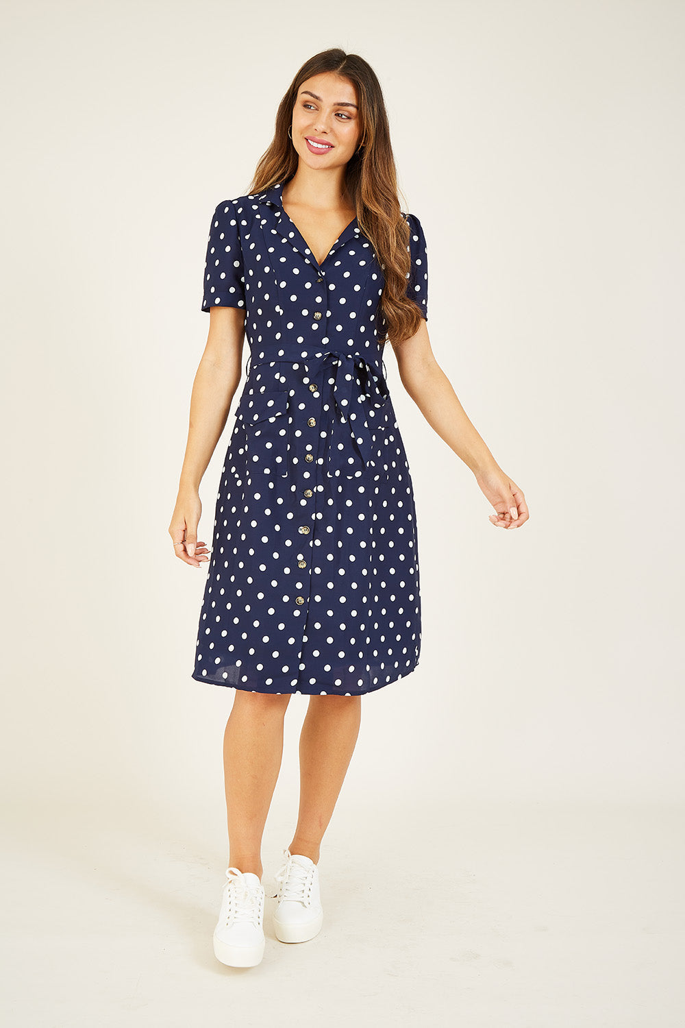 open lace back dress Navy Spot Retro Shirt Dress – Bettylicious Retro