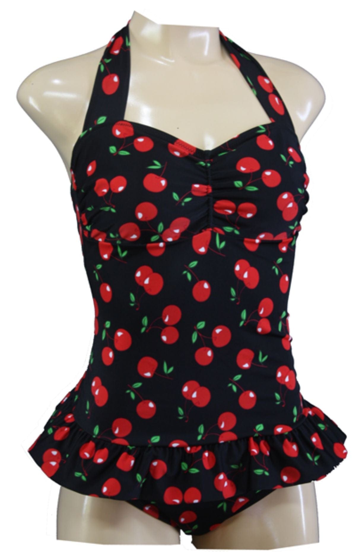Bettylicious Retro  Black Swimdress with Cherry Print