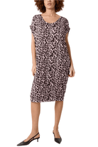Bettylicious Retro  Clothing Leopard Double V-Neck Stretch Dress