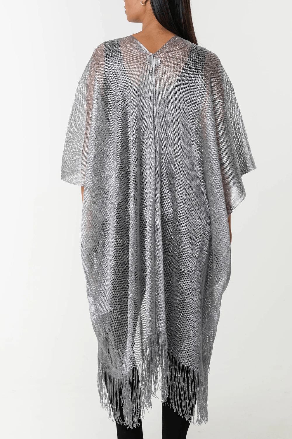 Bettylicious Retro  Clothing Lurex Knit Fringe Hem Kaftan