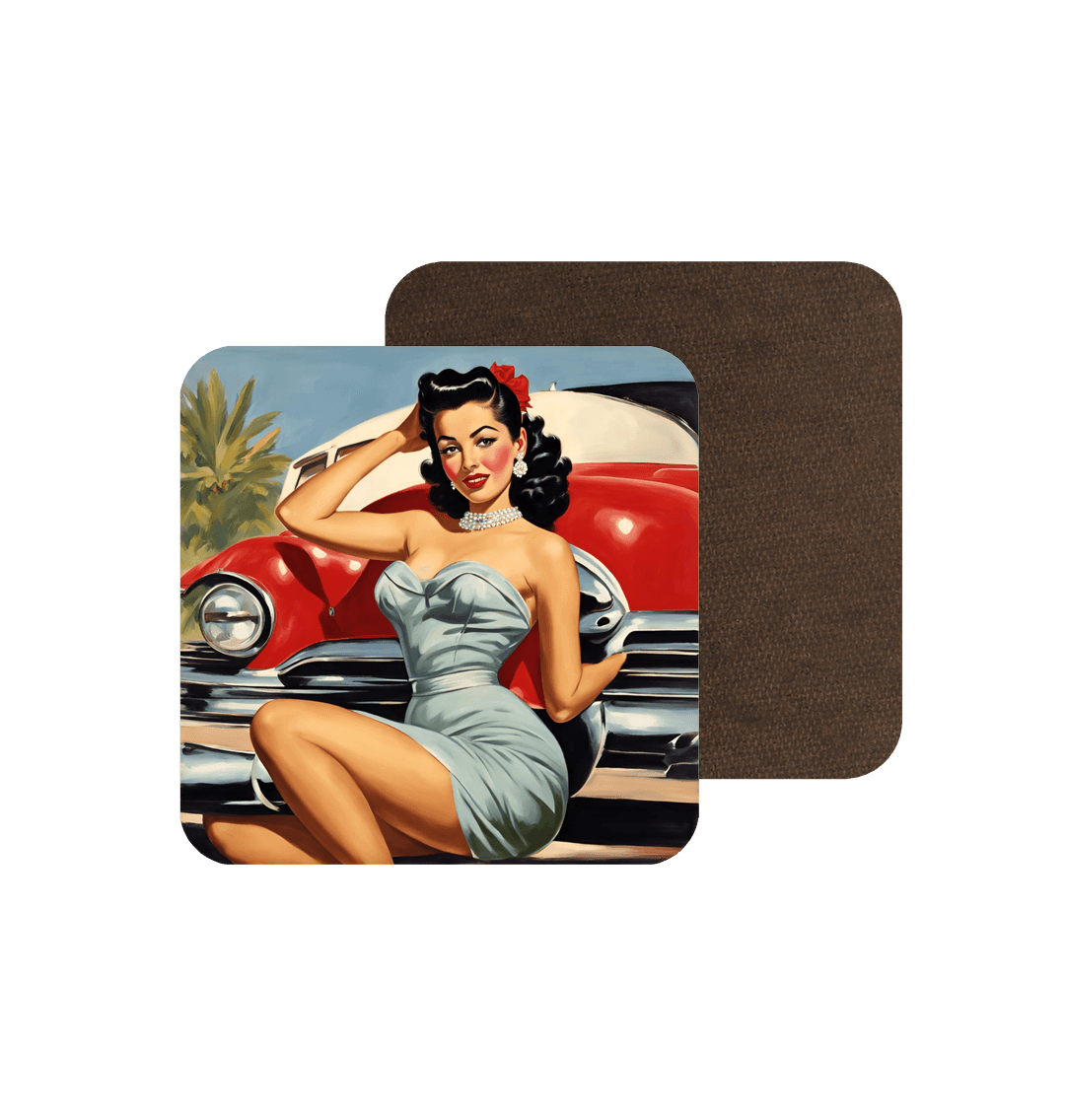 Bettylicious Retro Ltd Coaster White / 9cm x 9cm Pin up Girl 1 Coaster