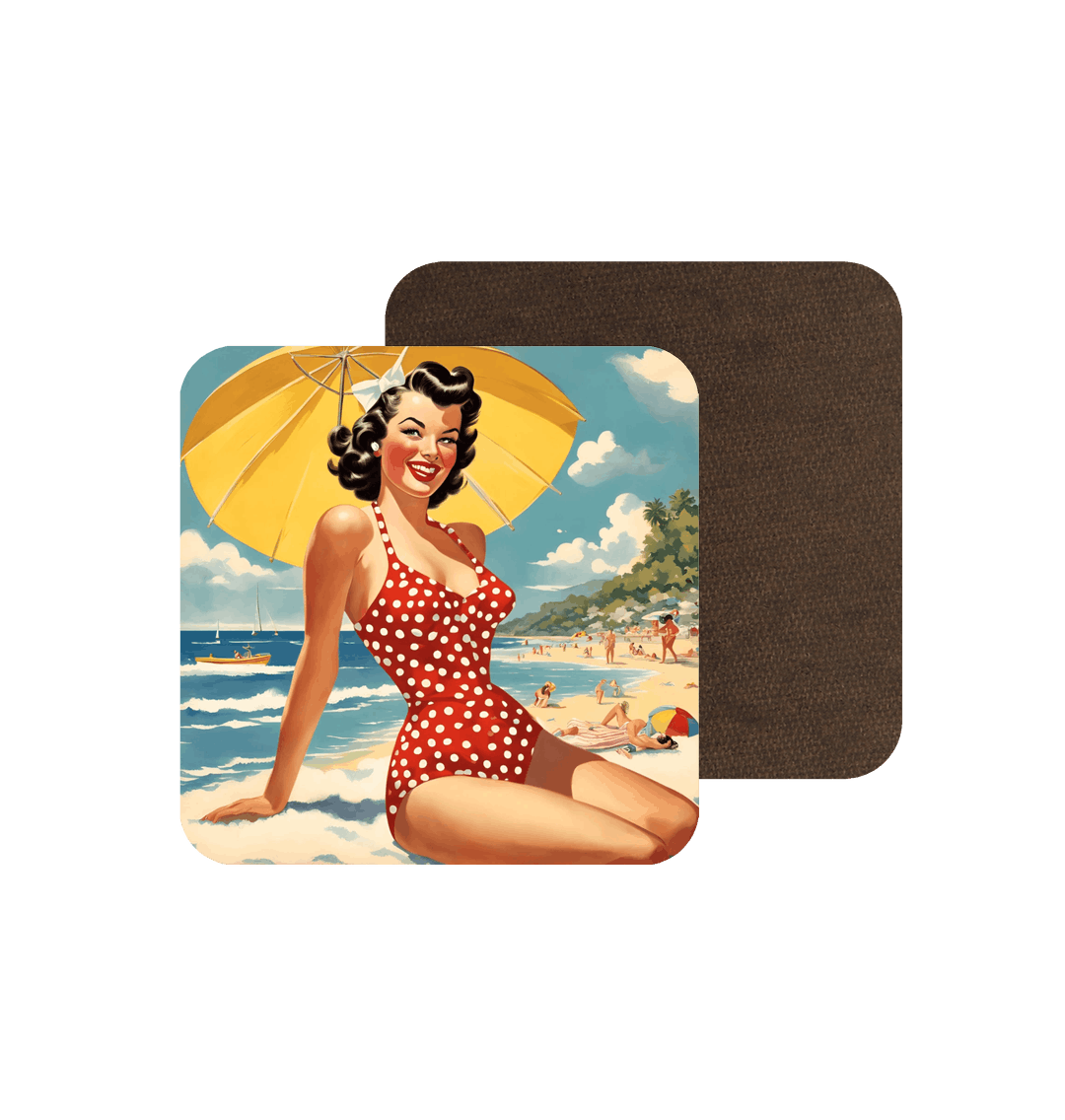 Bettylicious Retro Ltd Coaster White / 9cm x 9cm Pin up Girl 2 Coaster