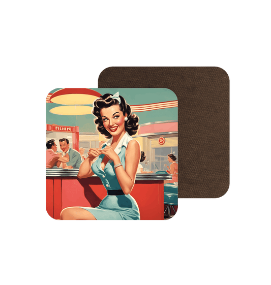 Bettylicious Retro Ltd Coaster White / 9cm x 9cm Pin up Girl 3 Coaster