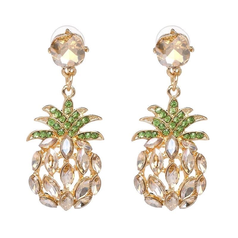 BettyliciousUK Accessories Pineapple Rhinestone Jewelled Earrings