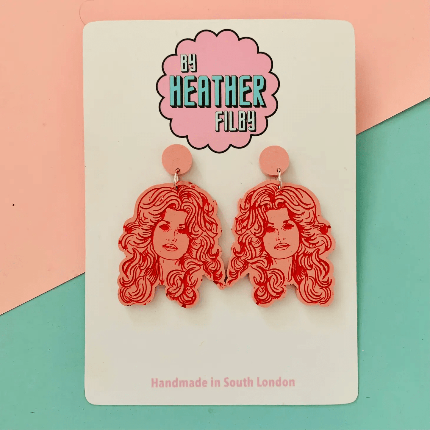 BettyliciousUK Accessories Pink Dolly Parton Portrait Earrings