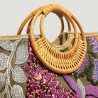 BettyliciousUK Bags Sequin Flower Top Handle Vintage Style Tropical Bag