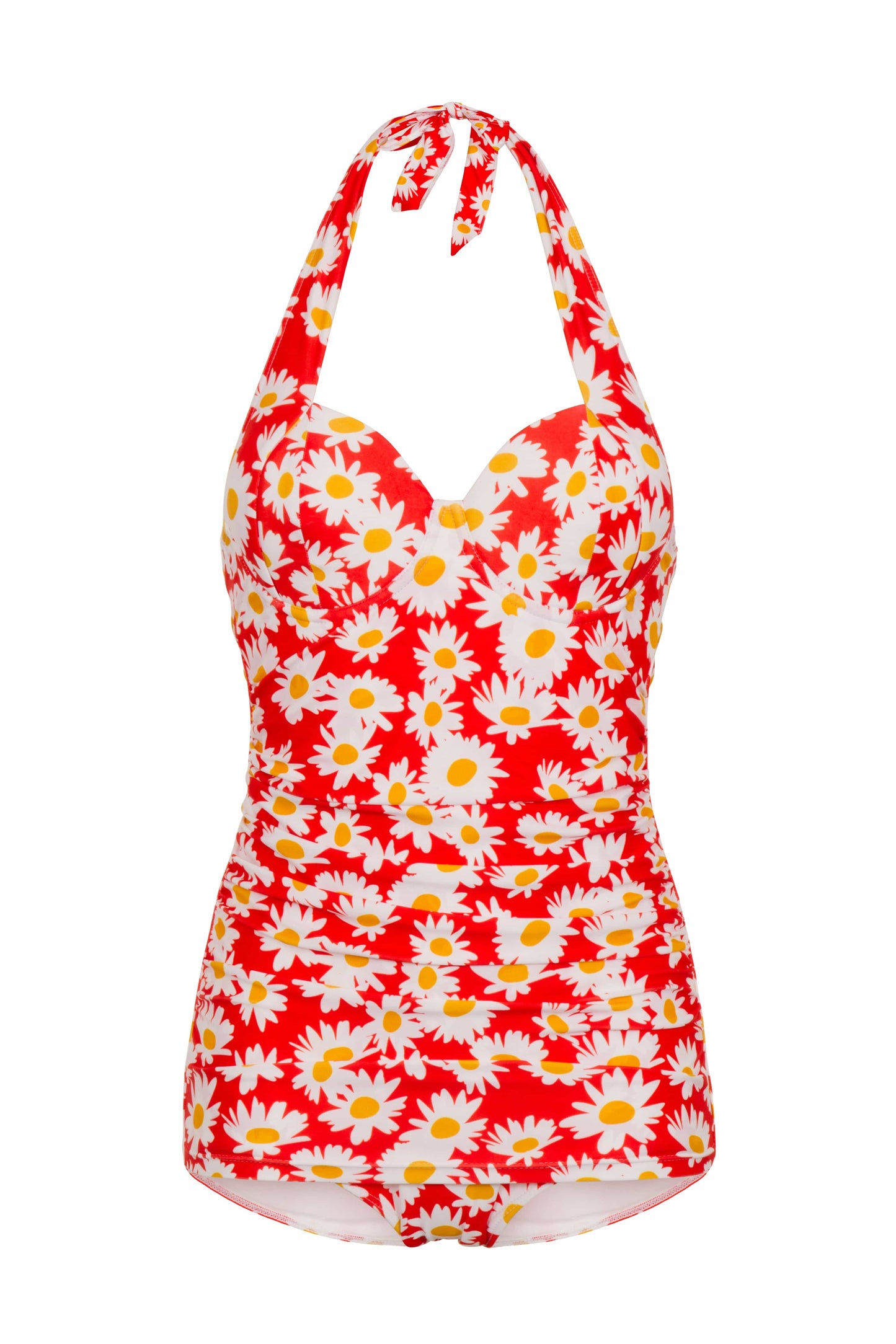 Bettylicious ECO Underwired Vintage Style with Daisy Print in Red Swim ...