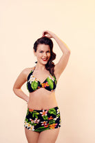 BettyliciousUK Bikini Bottoms Esther Williams Tropical Flower Print High Waist Vintage Bikini Bottoms with Tummy Control