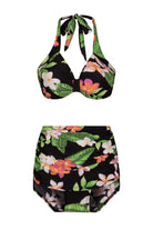 BettyliciousUK Bikini Bottoms Esther Williams Tropical Flower Print High Waist Vintage Bikini Bottoms with Tummy Control