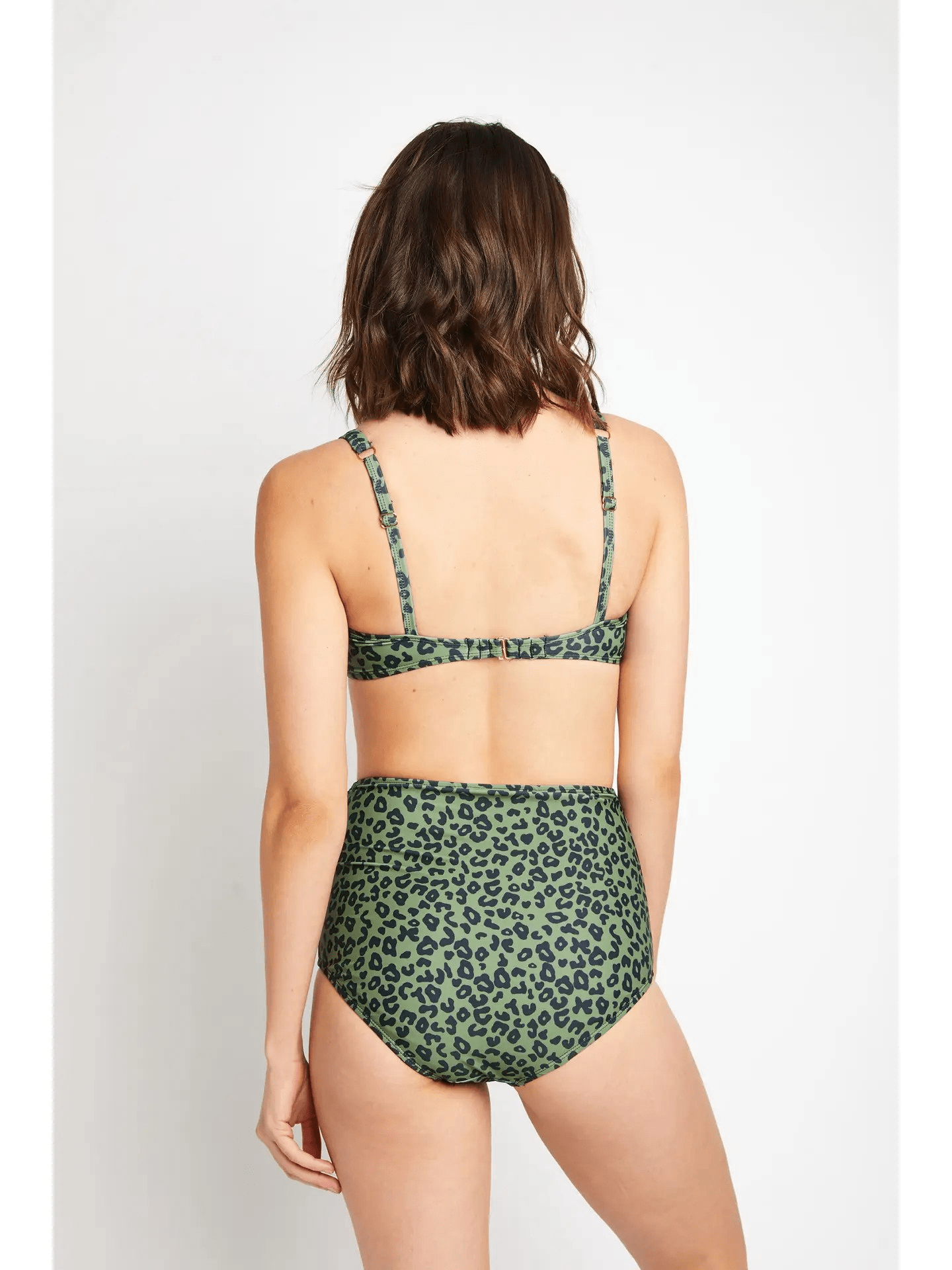 BettyliciousUK Bikini Set Green Leopard Print High Waisted Bikini SET by Marina West Swim