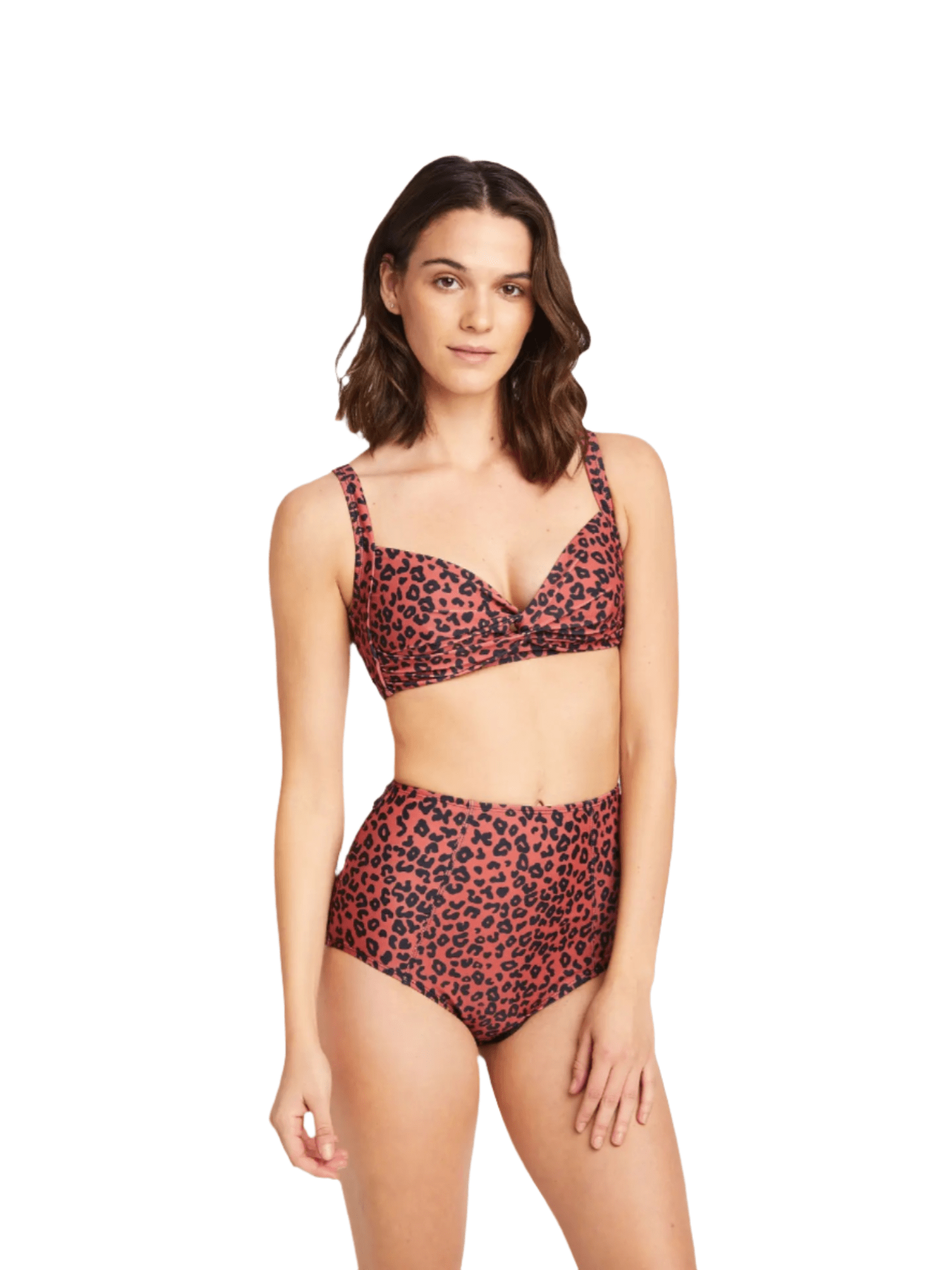 BettyliciousUK Bikini Set Red Leopard Print High Waisted Bikini SET by Marina West Swim