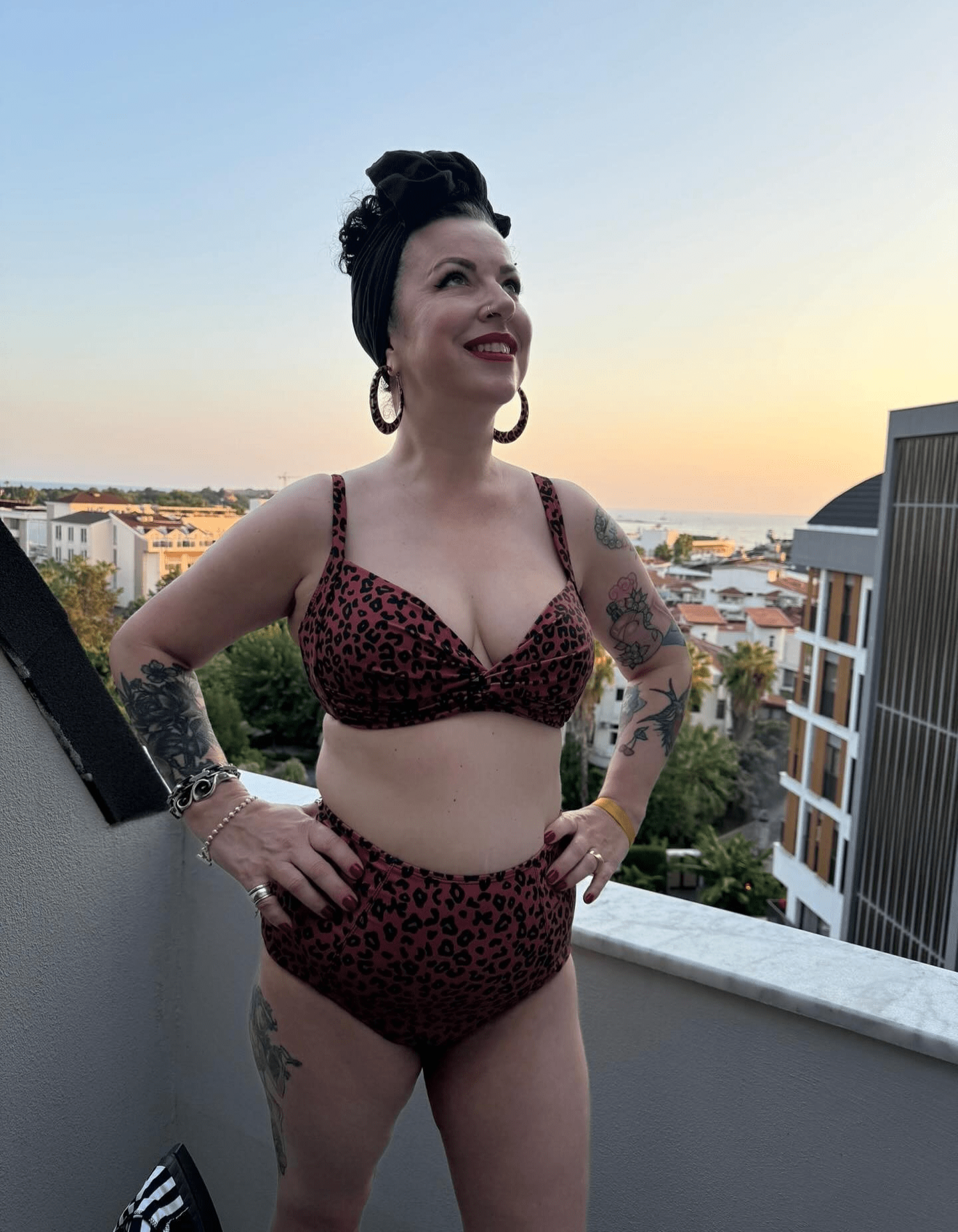 BettyliciousUK Bikini Set Red Leopard Print High Waisted Bikini SET by Marina West Swim