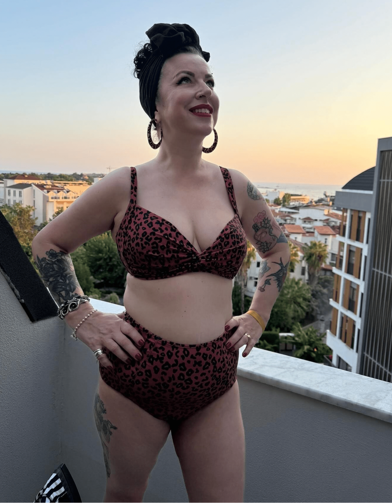 BettyliciousUK Bikini Set Red Leopard Print High Waisted Bikini SET by Marina West Swim