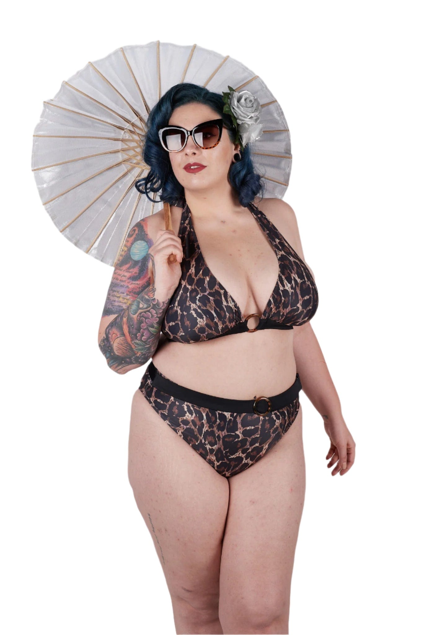 BettyliciousUK Bikini Top Bettie Page Vintage Style Eco Leopard Print Bikini Top