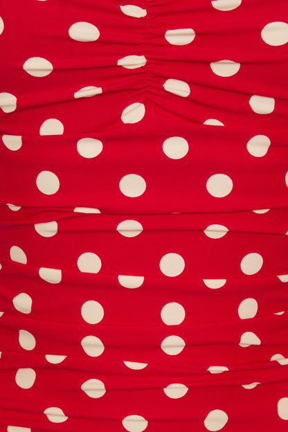 BettyliciousUK Bikini Top Esther Williams Red Polka Dot Retro Vintage Halterneck Bikini Top