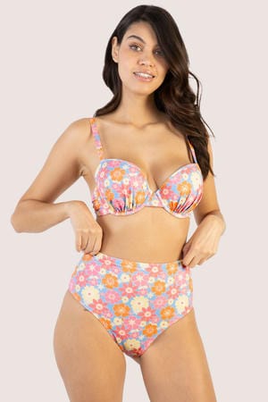 BettyliciousUK Bikini Top Wolf and Whistle Floral Plunge Fuller Bust Top