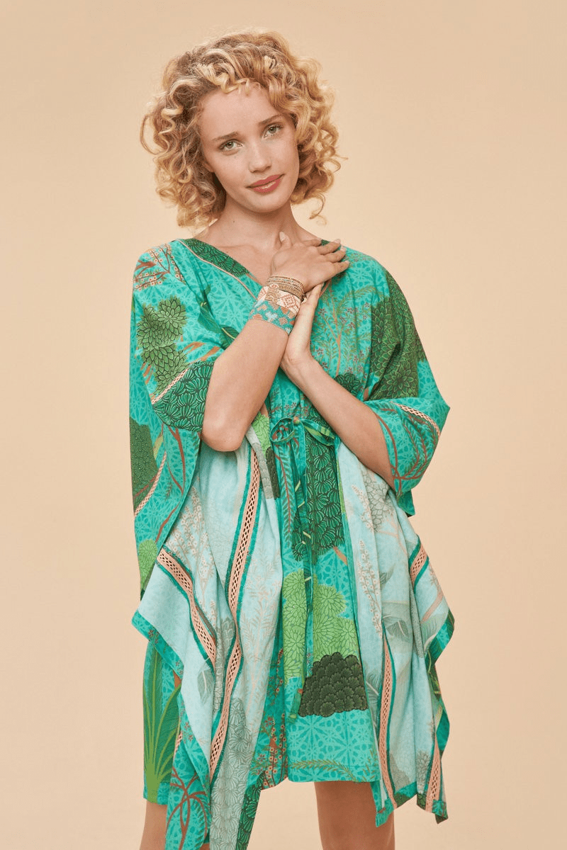 BettyliciousUK Clothing Vintage Style Beach Cover Up - Secret Paradise Aqua by Powder UK
