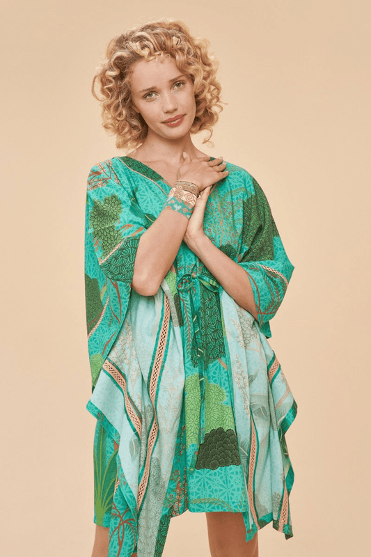BettyliciousUK Clothing Vintage Style Beach Cover Up - Secret Paradise Aqua by Powder UK