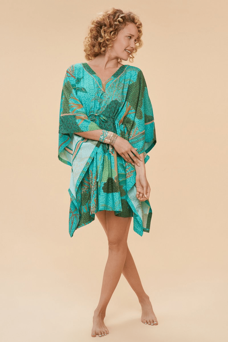 BettyliciousUK Clothing Vintage Style Beach Cover Up - Secret Paradise Aqua by Powder UK