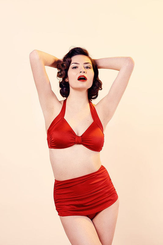 BettyliciousUK Esther Williams Red Retro Vintage Halterneck Bikini Top